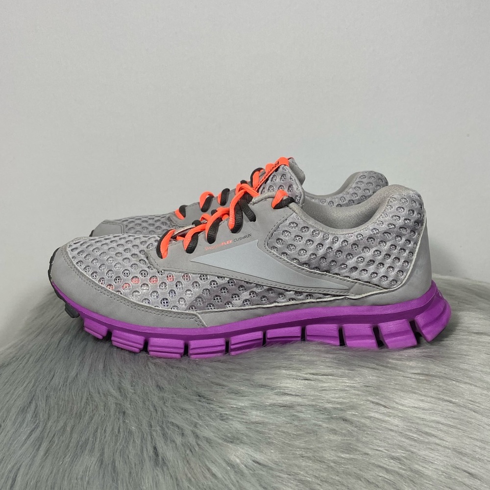 Reebok SmoothFlex Gray Purple Women Running Shoes